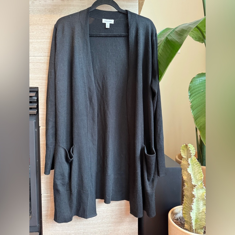 Nordstrom Long Black Cardigan